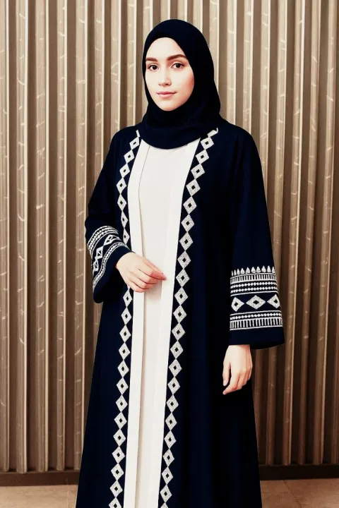 Premium Dubai Cherry Embroidery Koti Ayesa Borka – Without Hijab Borka