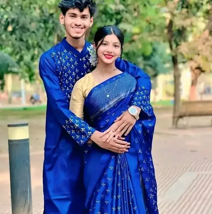 Japani Silk Couple Dress Combo – Saree, Panjabi & Blouse Set