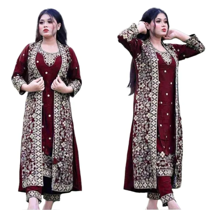 High Quality Georgette Embroidery Stylish Party Koti Shalwar Kameez for Women – Elegant Ethnic Wear