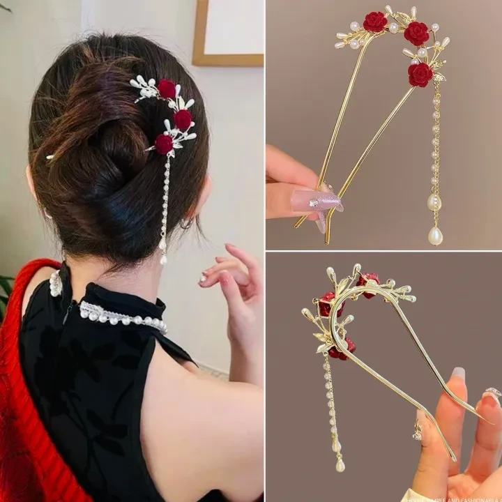Vintage Korean Golden Hair Punch Clip for Women & Girls online in BD