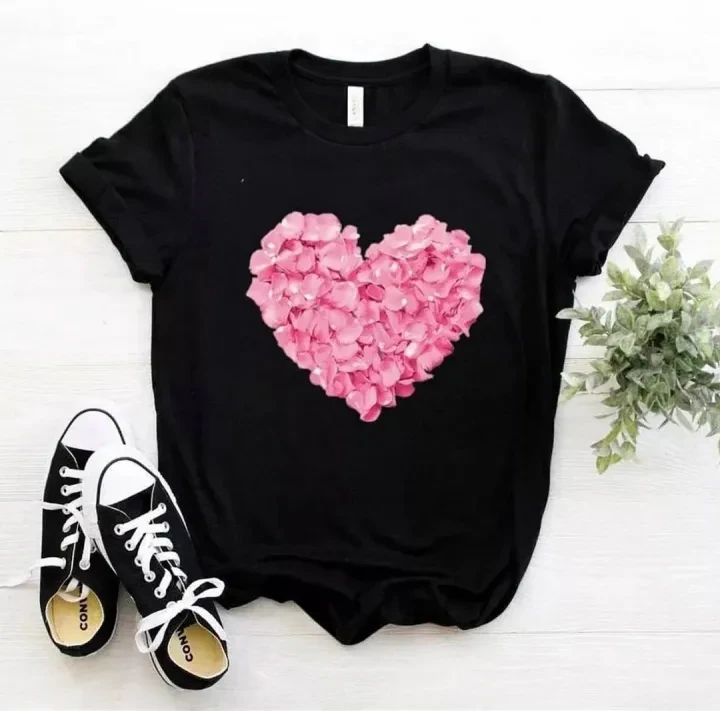 Chinese Print Microfibre T-Shirt – Half Sleeve for Women & Girls