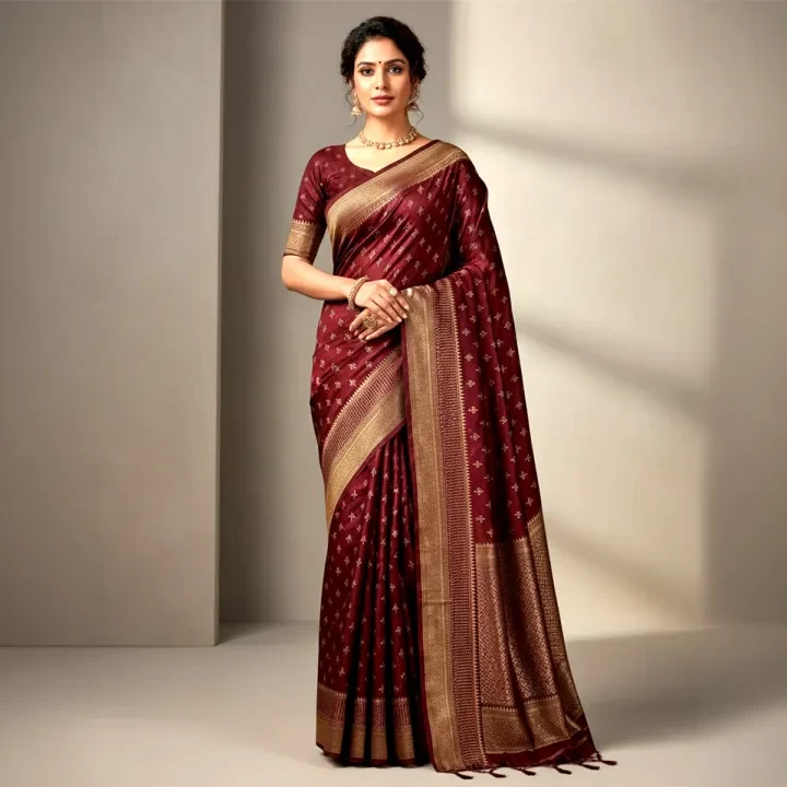 Exclusive Designer Screen Print Japani Silk Saree With Matching Blouse Piece for Women