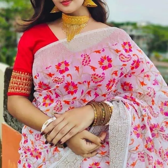 Screen Print Japani Silk Saree for Women – Traditional Design