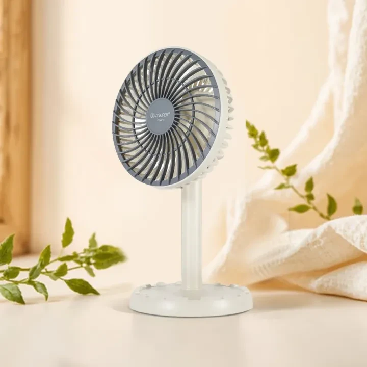 JY Super Rechargeable AC/DC Rotating Fan JY-2218 – 45° Oscillating Cooling Fan
