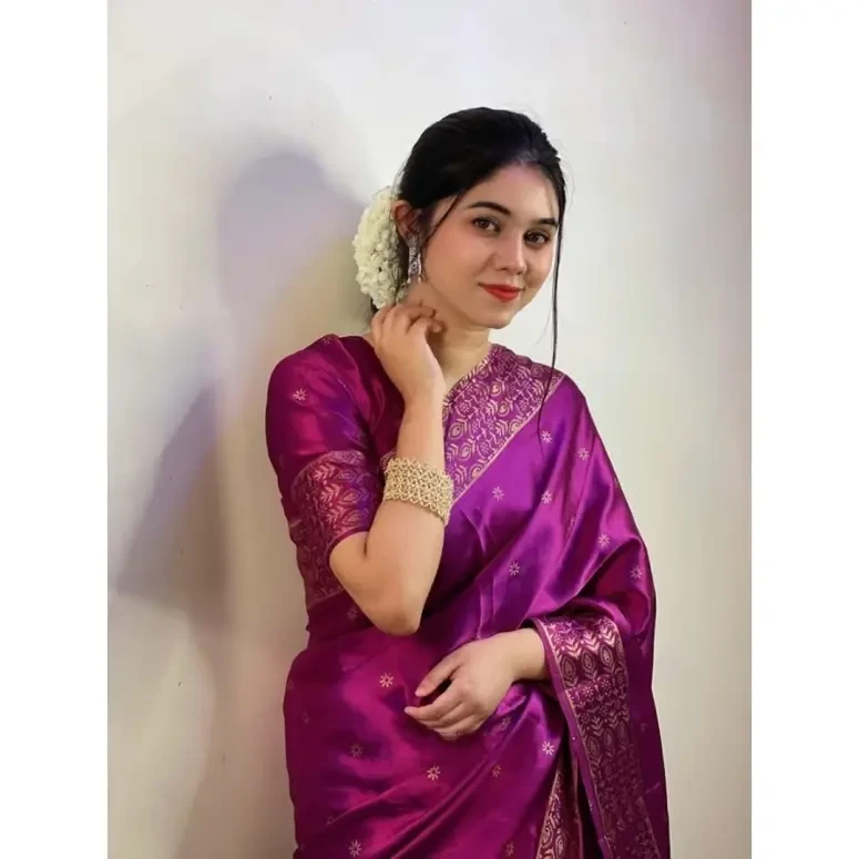 Designer Screen Print Japani Silk Saree with Blouse online in BD