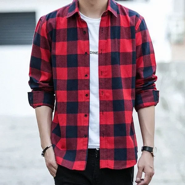 Men's Black-Red Checkered Shirt Men's Black-Red Checkered Shirt