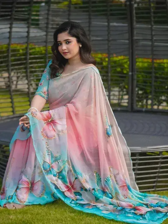 Toretor Silk Butterfly Saree – Popular Women Saree Without Blouse