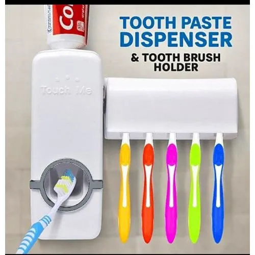 Automatic Toothpaste Dispenser with Toothbrush Holder – Wall Mounted Hygienic Bathroom Organizer