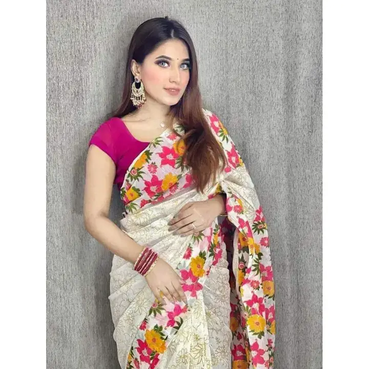 Designer Print Half Silk Saree - Dhupian Silk Edition