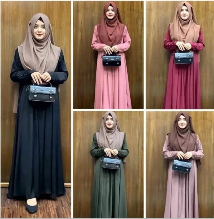 Abaya Borka (Aziya Borka) – No Hijab, Dubai Cherry Stylish Party Borka, Fashionable Khimar Lycra Borka for Women