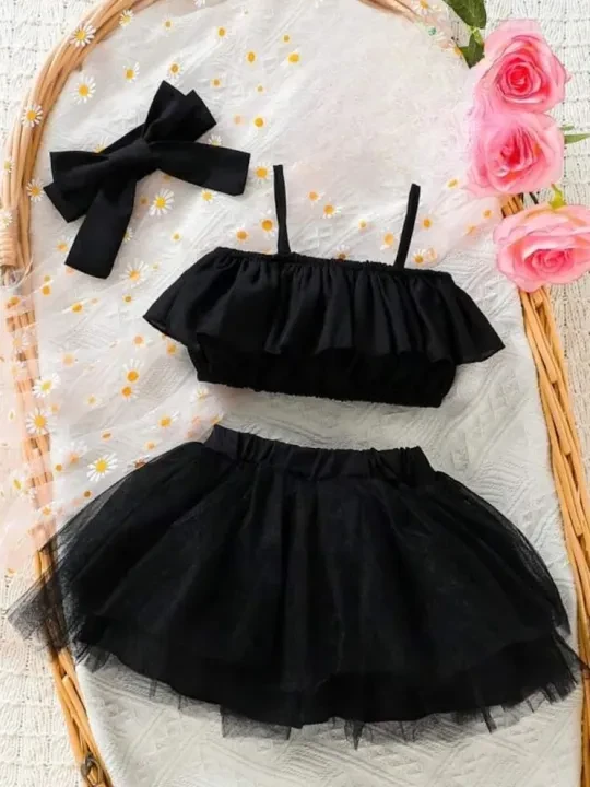 Baby Girls Floral Long Tutu Skirt - Elegant Wedding & Birthday Party Dress